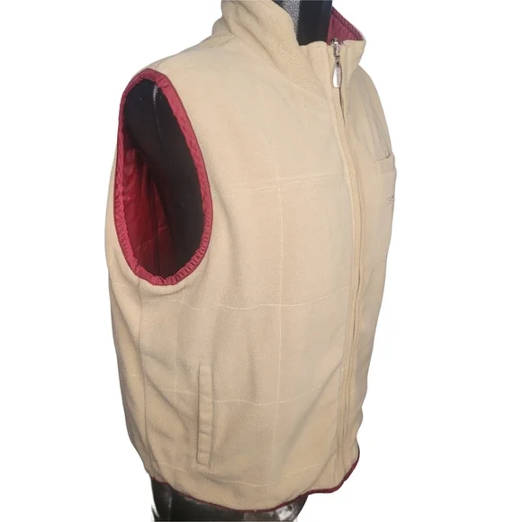 Point Zero Nicole Benisti Red and Tan Reversible Vest XL - Picture 5 of 7